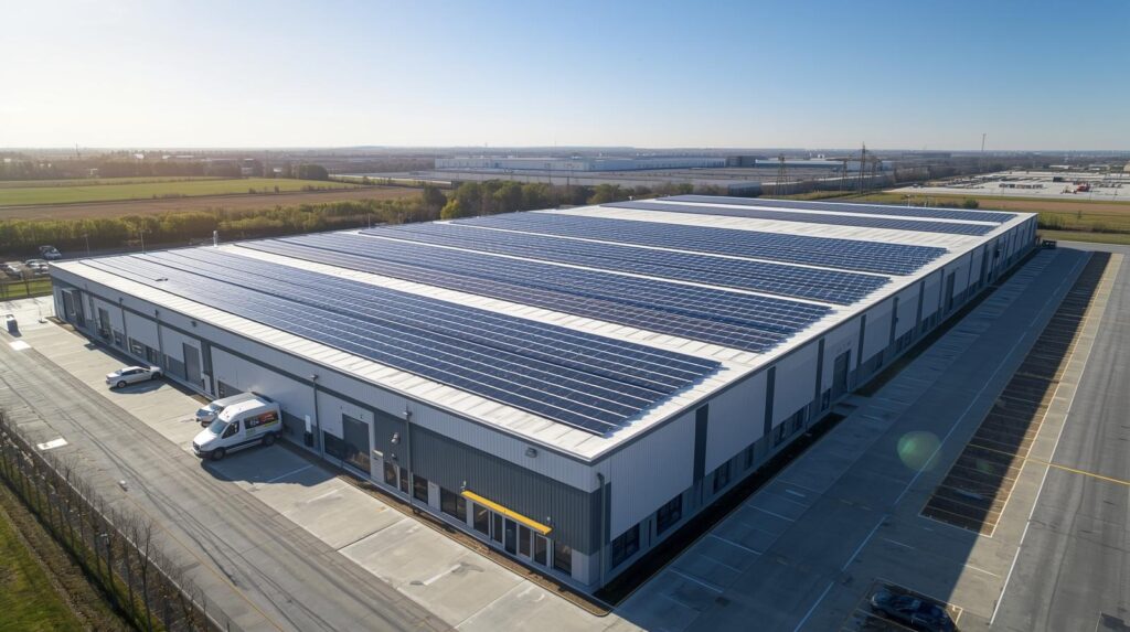 Energetska sertifikacija industrijskih objekata – hala sa solarnim panelima na krovu