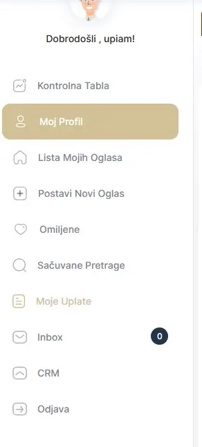 sekcija za upis podataka o vlasniku-oglasivacu