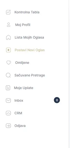 kontrolna tabla MagPro meni za upravljanje oglasima