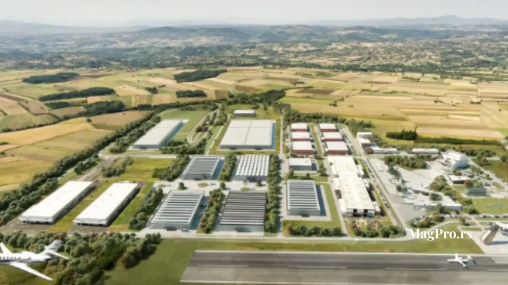 Izdavanje magacina Kragujevac — industrijska zona uz aerodrom aerial prikaz MagPro